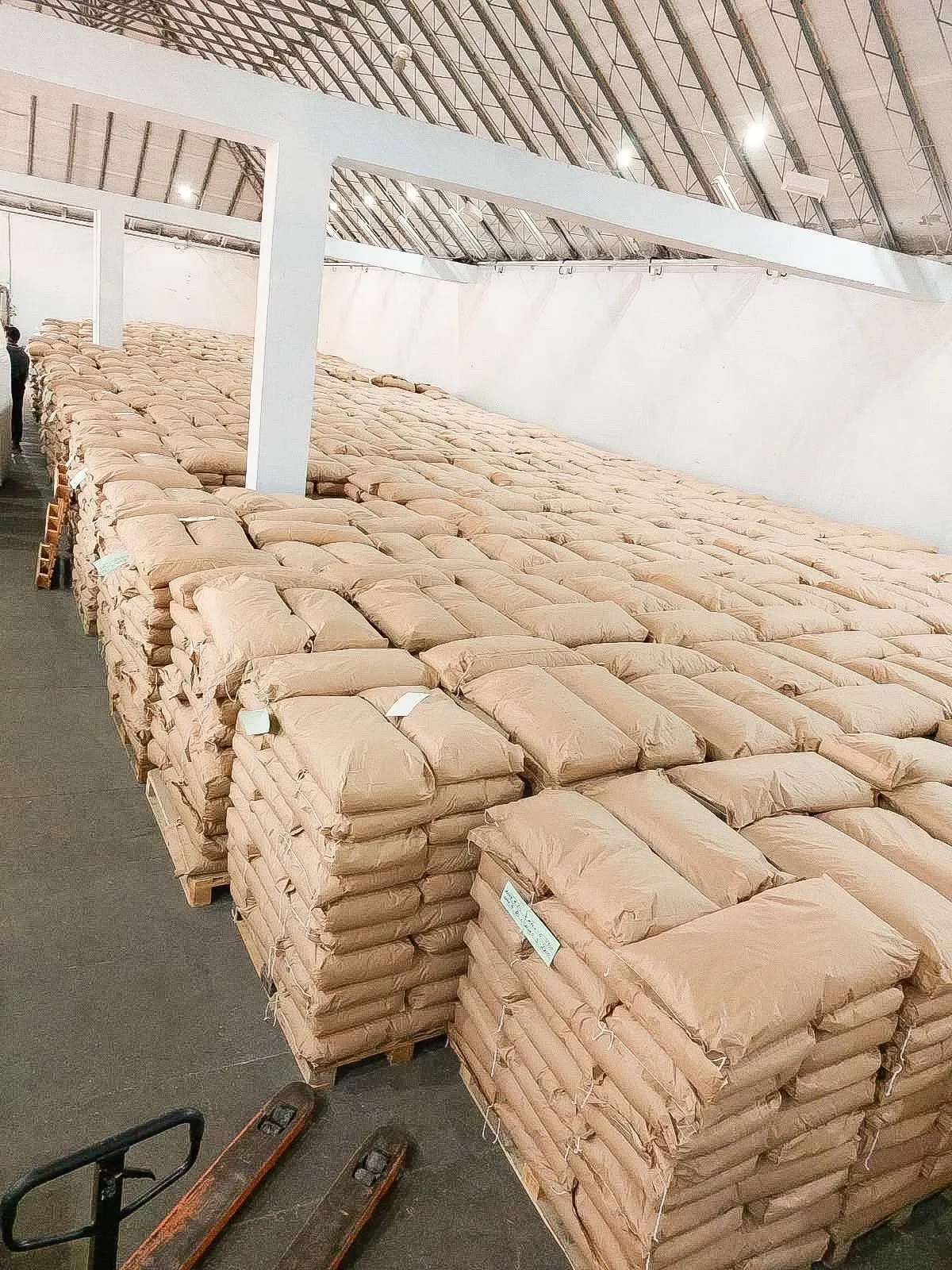 Labelled pallets in the Crown warehouse, ready for dispatch