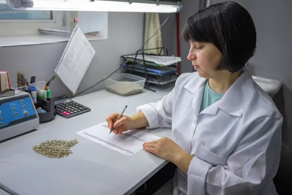 Crown laboratory, a sample being recorded